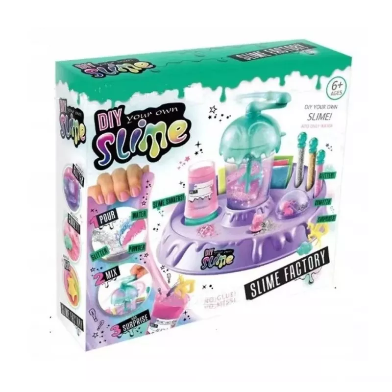 Kiddyz DIY Slime Factory: Duży zestaw z brokatem i figurkami do robienia slime