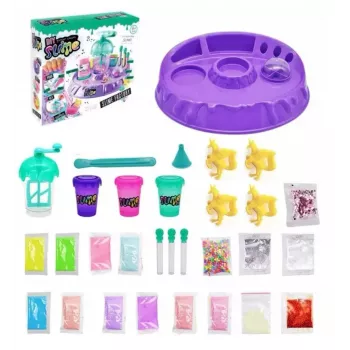 Kiddyz DIY Slime Factory: Duży zestaw z brokatem i figurkami do robienia slime