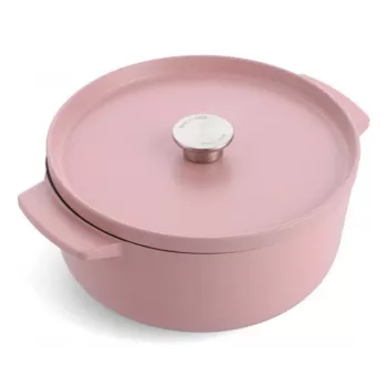 Naczynie żaroodporne KitchenAid z pokrywką, emaliowane żeliwo, 26 cm, różowe