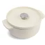 Żeliwny garnek holenderski KitchenAid z pokrywką 22 cm, kolor Almond Cream