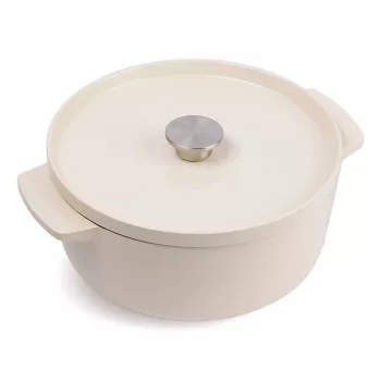 KitchenAid Emaliowany Żeliwny Garnek Holenderski 26 cm, Kremowy