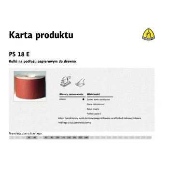 KLINGSPOR PS 18 E Rolka ścierna 150mm x 50m P80 Tlenek glinu Podłoże E-Paper