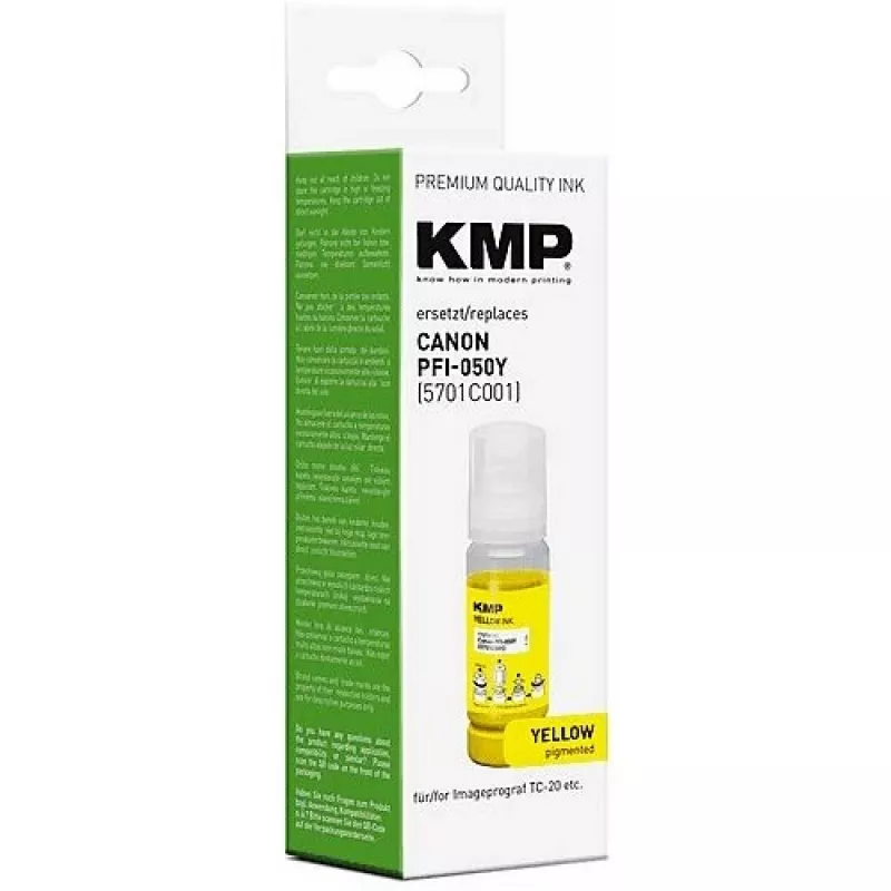 KMP Wkład Canon PFI050Y (5701C001) Żółty Zamiennik
