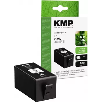 KMP PRINTTECHNIK Czarny wkład atramentowy kompatybilny z HP 912XL (3YL84AE) Wysoka wydajność 825 stron Regenerowany
