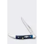 Nóż składany Knife Case Rogers Mini Trapper SS Blue Bone, 2 ostrza ze stali nierdzewnej, rękojeść z rowkowanej niebieskiej kości, slipjoint, 89 mm po złożeniu