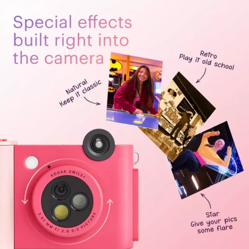 Kodak SMILE+ Aparat do zdjęć natychmiastowych, 2x3 inch, Fuchsia
