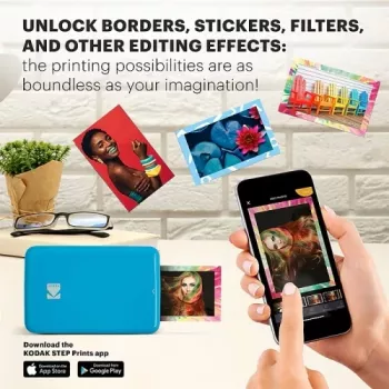 KODAK STEP Instant Mobile Photo Printer - Colour ZINK 2x3 inch - 1 ppm - Bluetooth - Blue