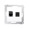 KONTAK-SIMON D62.01/11 2-Port Cat.6 UTP Computer Socket with Dust Covers, White