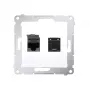 KONTAK-SIMON D62.01/11 2-Port Cat.6 UTP Computer Socket with Dust Covers, White