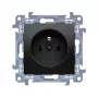 KONTAK-SIMON Simon 10 Jednogniazdowe Gniazdo z Uziemieniem, Quick Connect, 16A 250V, Matowy Czarny