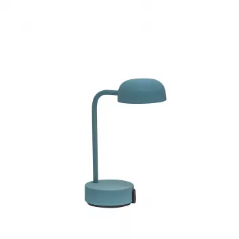 KOODUU FOKUS Ładowalna Przenośna Lampa Stołowa LED - Antyczny Turkus, 2700K Ciepła Biel, 3-stopniowy Dotykowy Ściemniacz, USB-C, Bezprzewodowa