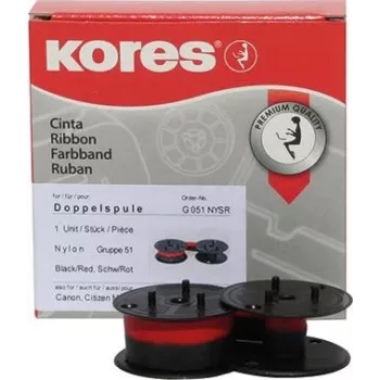 Kores G051NYSR Taśma nylonowa do kalkulatora Size 51, czarno-czerwona, 13 mm x 4 m