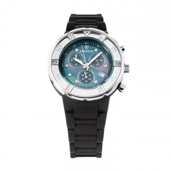 KRONOS K789.CN.5C Unisex Analog Quartz Watch 40.5mm Stainless Steel Case Black Leather Strap