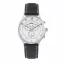 Zegarek męski KRONOS Quartz Analog 40mm Koperta ze stali nierdzewnej Czarny pasek skórzany 783.35.19