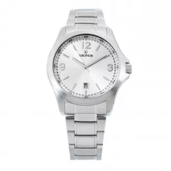 Zegarek męski KRONOS Quartz Analog 786.8.105.19 42mm ze stali nierdzewnej z siateczkowym paskiem