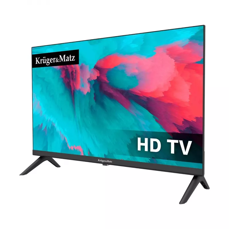 KRUGER & MATZ KM0224-T1 24 inch HD Ready LED TV z DVB-T2 H.265/HEVC, adapterem samochodowym 12V, 2x HDMI, USB PVR, tryb hotelowy