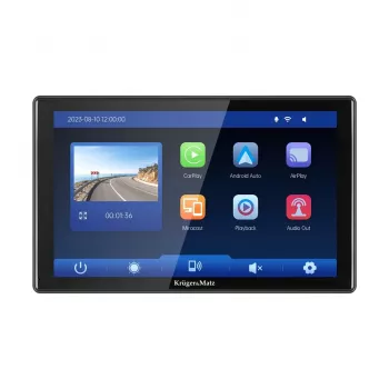 Kruger&Matz KM2022 9-calowa stacja multimedialna Android Auto i Apple CarPlay z rejestratorem i kamerą tylną
