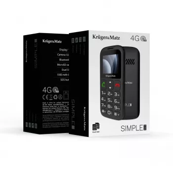 Kruger&Matz Simple 923 4G GSM telefon komórkowy dla seniorów - czarny