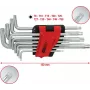 KS TOOLS 151.4880 Zestaw długich kluczy L TORX, 10-częściowy, chromowo-wanadowy, rozmiary T9-T50
