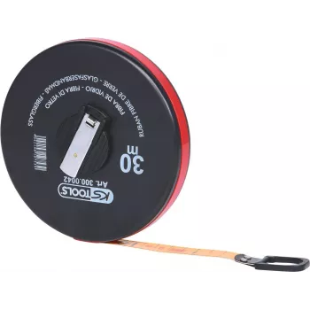 KS TOOLS 300.0042 30m miara taśmowa z włókna szklanego z zamkniętą obudową i korbką