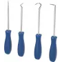 KS TOOLS 4-częściowy zestaw skrobaków i haków z końcówkami z chromowanego wanadu i ergonomicznymi dwuskładnikowymi uchwytami BT542020