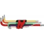 KS TOOLS 9-częściowy zestaw kluczy imbusowych z kulistym łbem, 1,5-10mm, chromowo-wanadowy, matowy chrom, DIN ISO 2936, ERGOTORQUEplus 151.3222