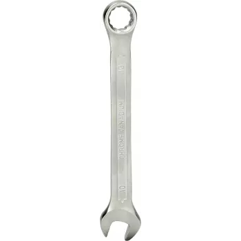 Klucz płasko-oczkowy KS TOOLS 10 mm, stal chromowo-wanadowa, matowe satynowe chromowanie, DIN 3113 Forma A, ISO 3318, ISO 7738 (BT011910)