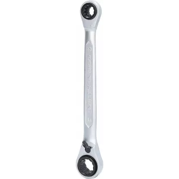 Zestaw kluczy oczkowych dwustronnych z grzechotką KS TOOLS, 10 x 13 mm i 17 x 19 mm, 4-w-1 BT013901