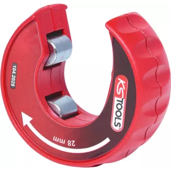 KS TOOLS Nożyce do rur miedzianych z mechanizmem zapadkowym 3-28 mm, szybkie zwalnianie, czerwono-czarne (104.2028)