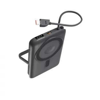 KSIX Magnetic Power Bank 10000 mAh, 22.5W do iPhone i Apple Watch, Szary