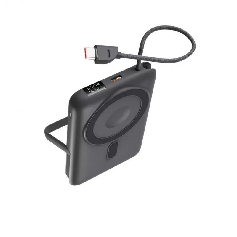 KSIX Magnetic Power Bank 10000 mAh, 22.5W do iPhone i Apple Watch, Szary