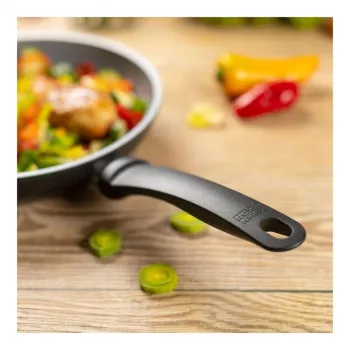 Kuhn Rikon EASY CERAMIC Patelnia 24 cm - Ceramiczna powłoka nieprzywierająca, kompatybilna z indukcją, czarna