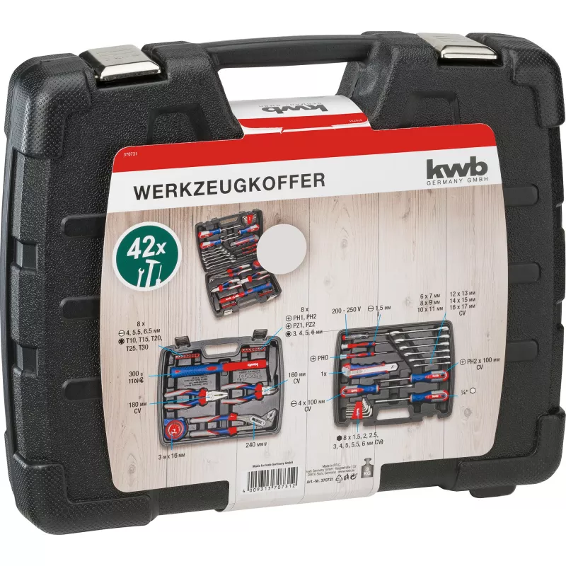 KWB 370733 42-częściowy zestaw narzędzi DIY w walizce (29x34x7 cm)