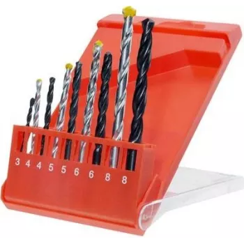 KWB 420200 Zestaw wierteł krętych HSS-R, 9 sztuk, 1,5-6 mm, DIN 338, do drewna, plastiku, metalu, blachy, profili