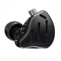 KZ ZAX NO MIC Słuchawki douszne z 1 przetwornikiem dynamicznym + 7 przetwornikami zbalansowanymi, przetwornik dynamiczny 10mm, impedancja 24Ω, czułość 113dB, odłączany kabel 2-pin, czarny