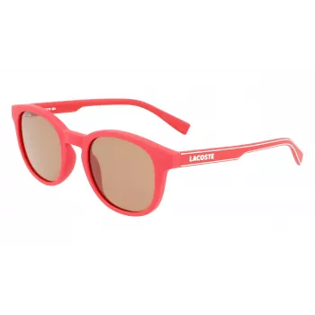 Okulary przeciwsłoneczne Lacoste Childish L3644S-615 - czerwona oprawka, szare soczewki - 48/21/135 mm - unisex dziecko