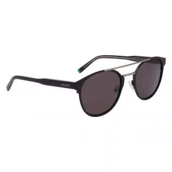 Okulary przeciwsłoneczne Lacoste L263S-2 męskie prostokątne - czarna oprawka, szare szkła, 53mm
