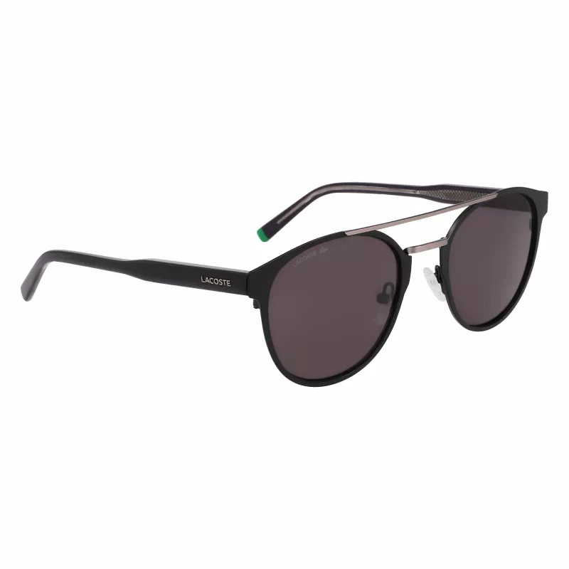 Okulary przeciwsłoneczne Lacoste L263S-2 męskie prostokątne - czarna oprawka, szare szkła, 53mm