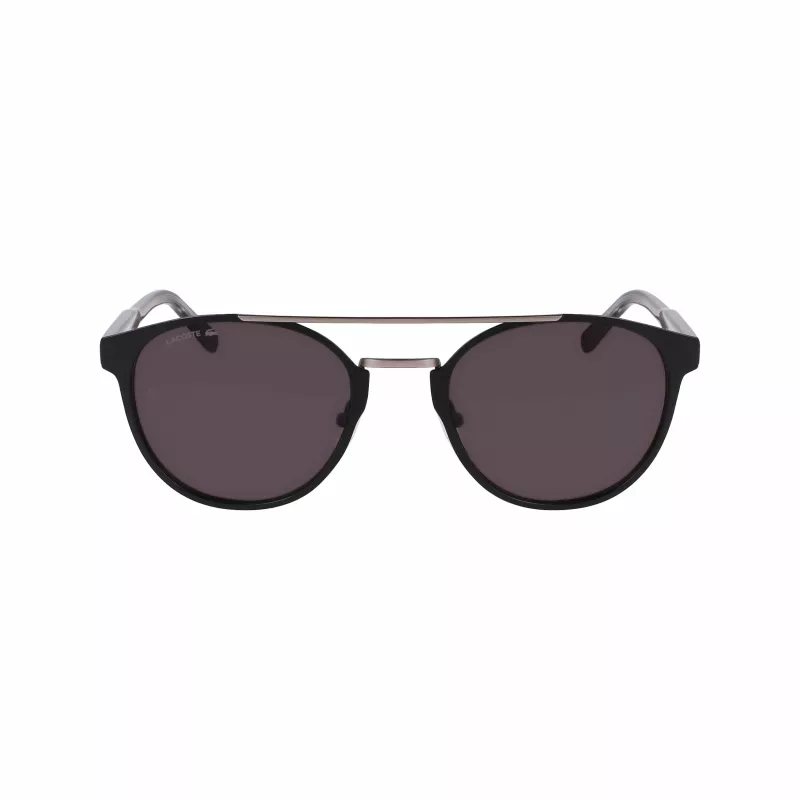 Okulary przeciwsłoneczne Lacoste L263S-2 męskie prostokątne - czarna oprawka, szare szkła, 53mm