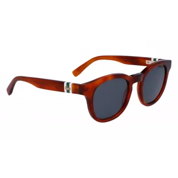 Okulary przeciwsłoneczne Lacoste L6006S-218 dla mężczyzn, oprawka Havana, soczewki szare 49mm