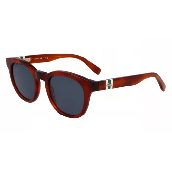 Okulary przeciwsłoneczne Lacoste L6006S-218 dla mężczyzn, oprawka Havana, soczewki szare 49mm