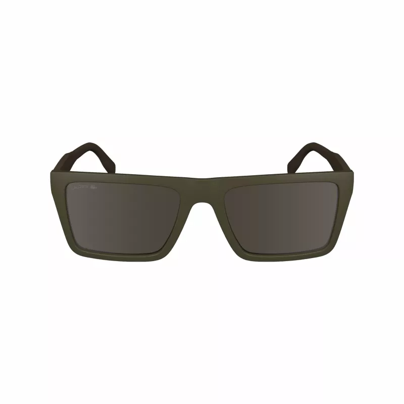 Okulary przeciwsłoneczne Lacoste L6009S-275 męskie prostokątne - oprawka Havana z acetatu, brązowe soczewki poliwęglanowe, ochrona UV400