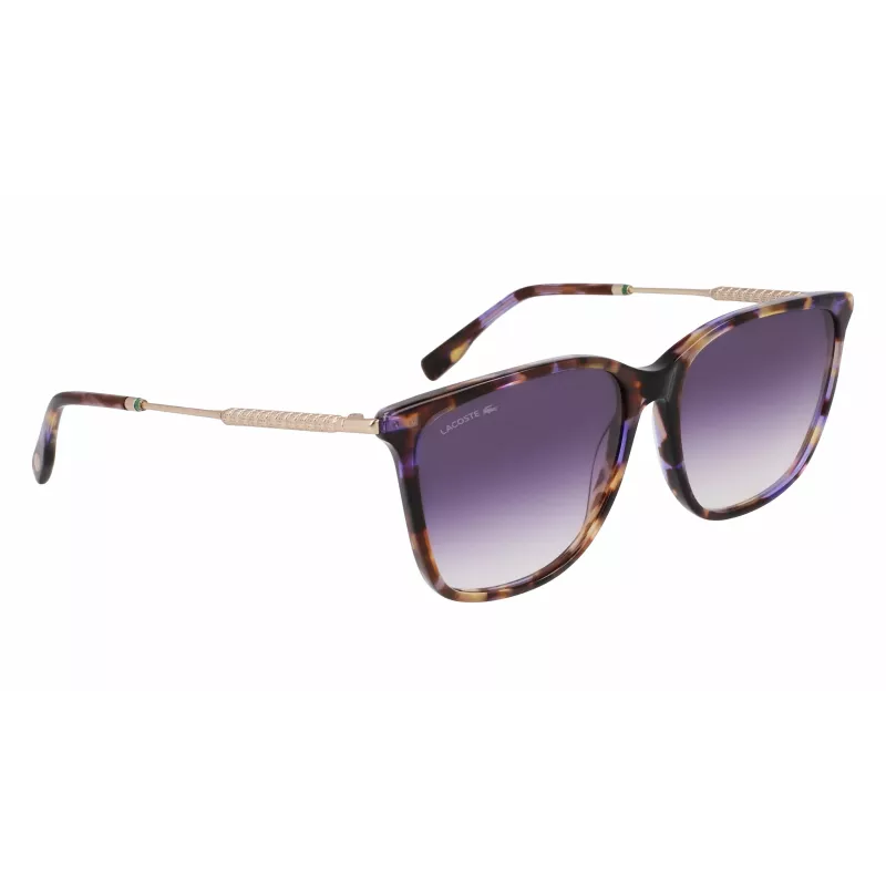 Okulary przeciwsłoneczne Lacoste L6016S-219 dla kobiet Havana Brown Square Acetate
