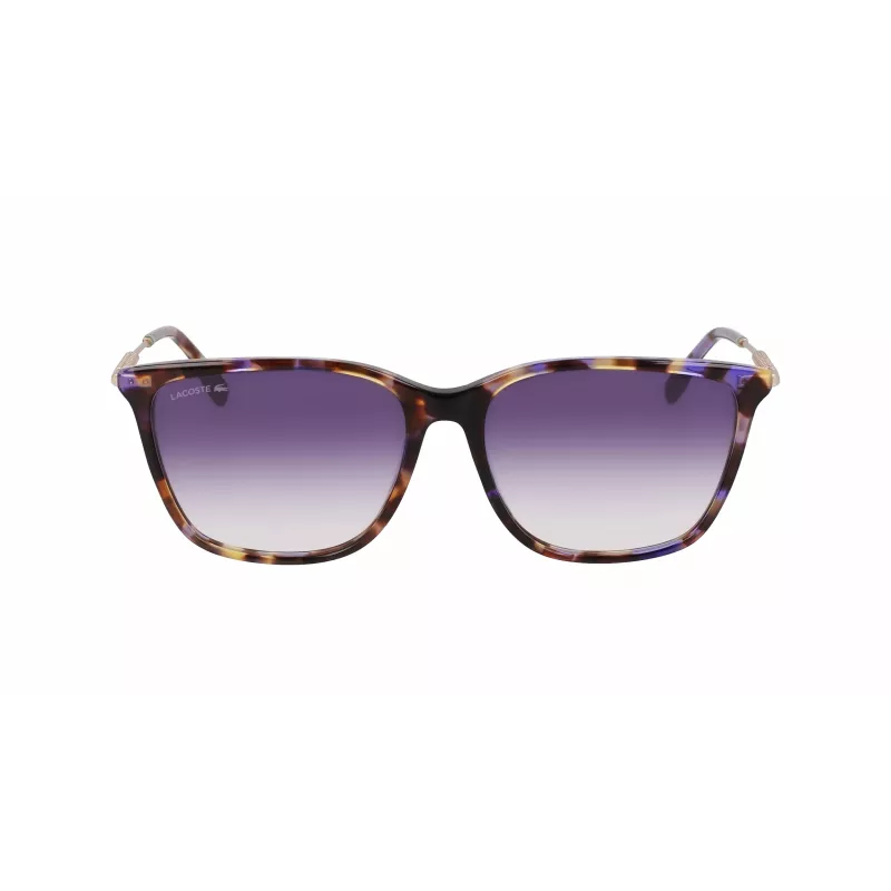 Okulary przeciwsłoneczne Lacoste L6016S-219 dla kobiet Havana Brown Square Acetate