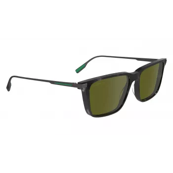 Okulary przeciwsłoneczne Lacoste L6017S5517240 Havana prostokątne dla mężczyzn - brązowe soczewki 55/17/145 mm