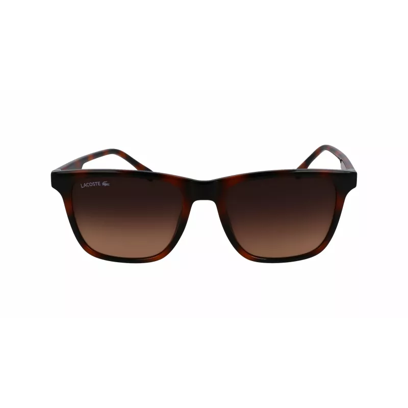 Okulary przeciwsłoneczne Lacoste L6041S-214 męskie prostokątne oprawka Havana acetat soczewki brązowe poliwęglan 54mm