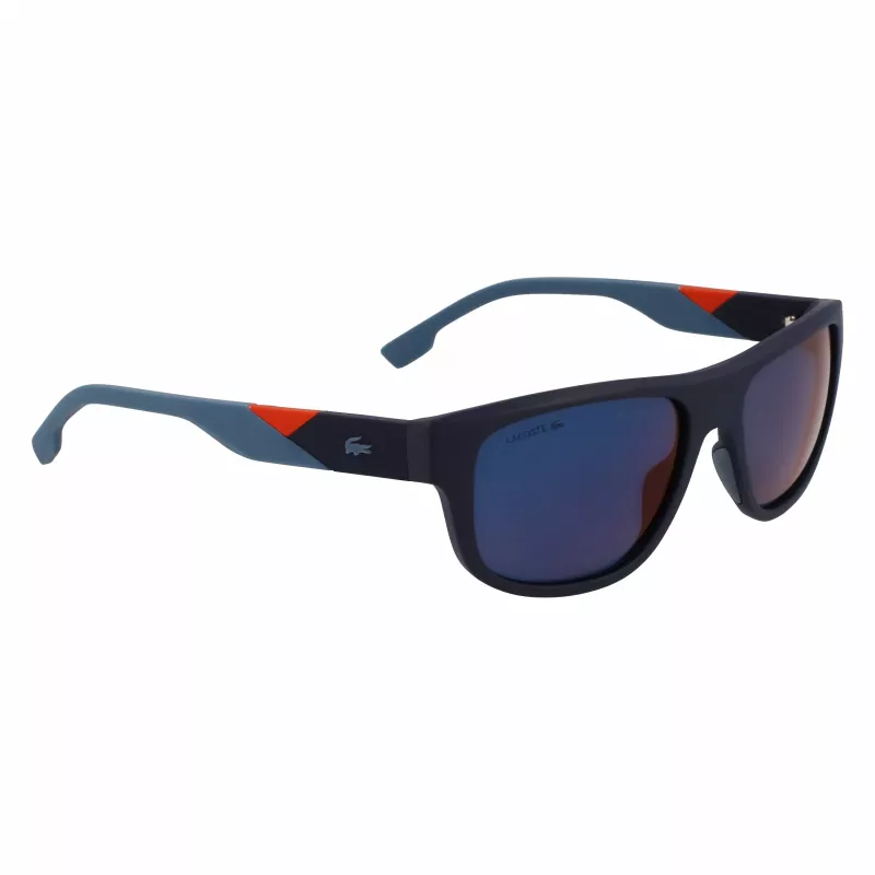 Lacoste L6042S-424 Męskie okulary przeciwsłoneczne prostokątne niebieskie 55/17/145 mm