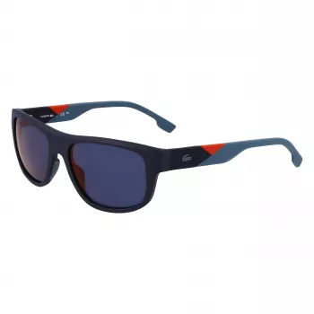 Lacoste L6042S-424 Męskie okulary przeciwsłoneczne prostokątne niebieskie 55/17/145 mm