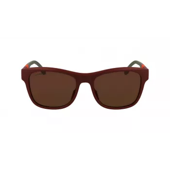LACOSTE L6043S-601 Męskie okulary przeciwsłoneczne prostokątne - czarna oprawka, szare szkła 56/18/145 mm
