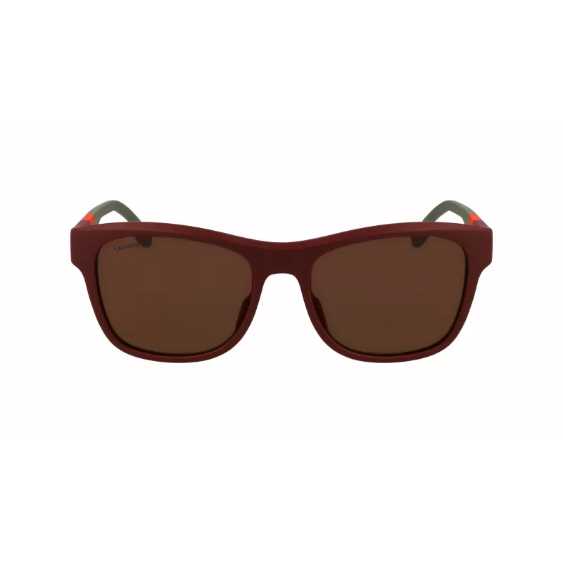 LACOSTE L6043S-601 Męskie okulary przeciwsłoneczne prostokątne - czarna oprawka, szare szkła 56/18/145 mm
